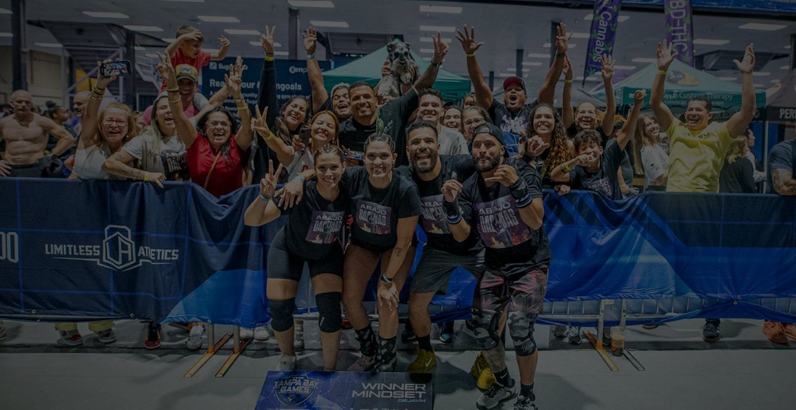Tampa Bay Games team celebrating with the crowd at FitFest